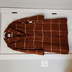NWT Old Navy Long Plaid Coat